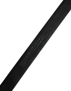 Dolce & Gabbana Men Black Exotic Leather Metal Buckle Belt