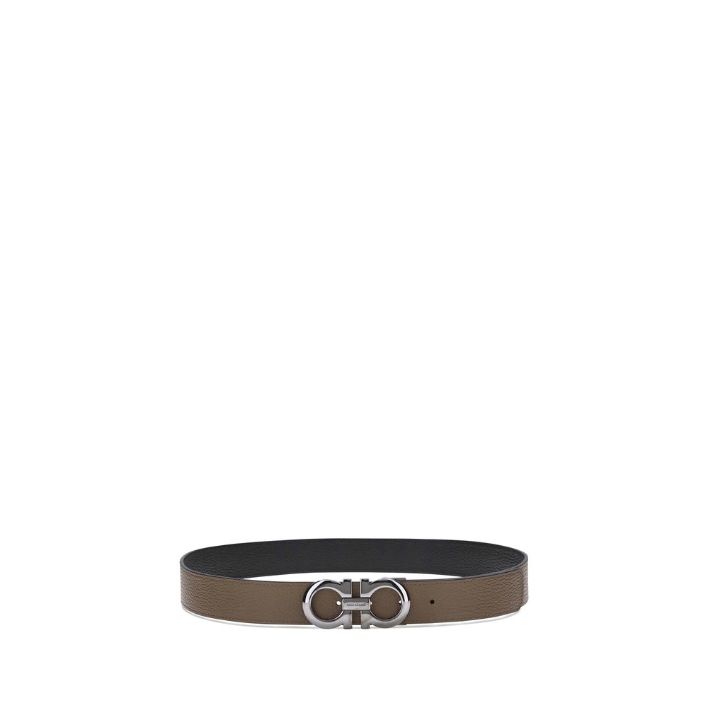 Ferragamo Brown Calf Leather Bos Taurus Regular Belt
