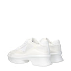 Prada White Fabric Low Top Sneakers