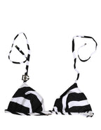 Dolce & Gabbana Black White Zebra Bikini Top Bottom Swimwear