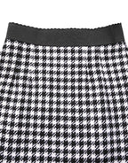 Dolce & Gabbana Black White Houndstooth HighWaist Mini Skirt