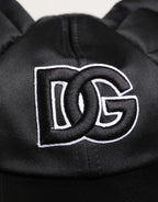 Dolce & Gabbana Men Black Velvet Animal Ears Baseball Cap Hat