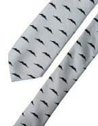 Dolce & Gabbana Light Gray Mustache Fantasy Silk Adjustable Necktie Tie