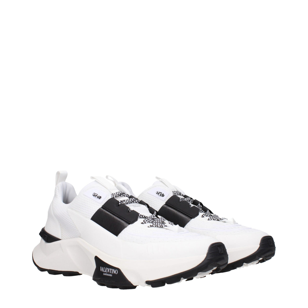 Valentino Garavani White Fabric Athletic Sneakers