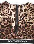 Dolce & Gabbana Brown Leopard Print Cropped Silk Tank Top