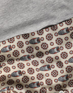 Dolce & Gabbana Gray Cotton V-neck Owl Silk Scarf Top T-shirt