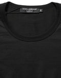 Dolce & Gabbana Black Cotton Round Neck Short Sleeve T-shirt