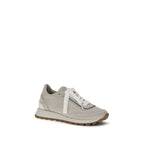 Brunello Cucinelli Gray Calf Leather Bos Taurus Athletic Sneakers