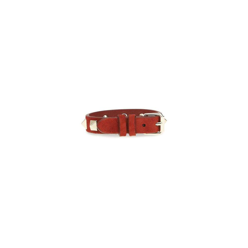 Valentino Garavani Red Calf Leather Bos Taurus Bracelet