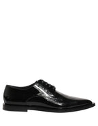 Dolce & Gabbana Black Leather Men Derby Dress Formal Shoes