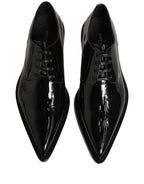 Dolce & Gabbana Black Leather Men Derby Dress Formal Shoes