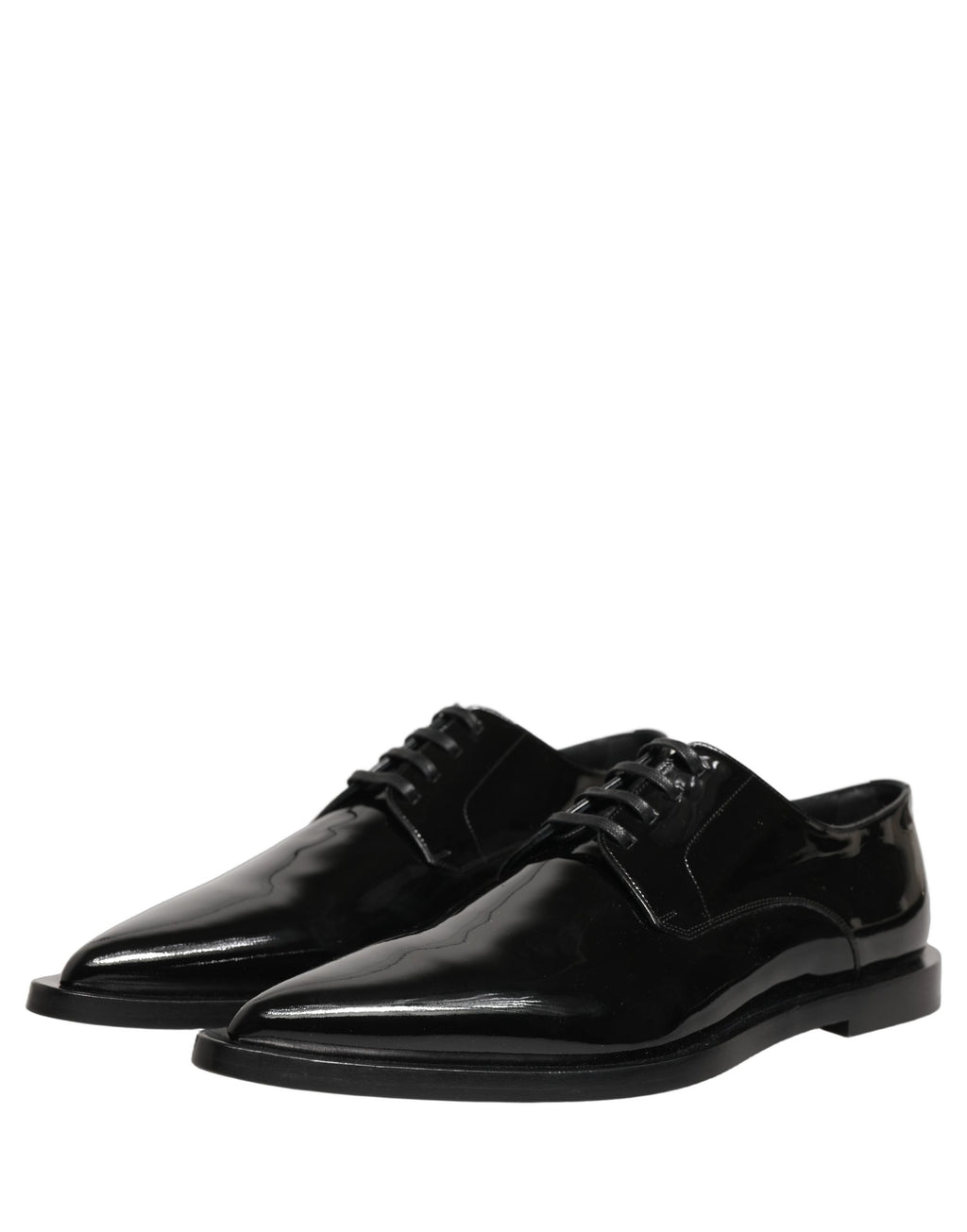 Dolce & Gabbana Black Leather Men Derby Dress Formal Shoes