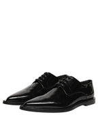 Dolce & Gabbana Black Leather Men Derby Dress Formal Shoes