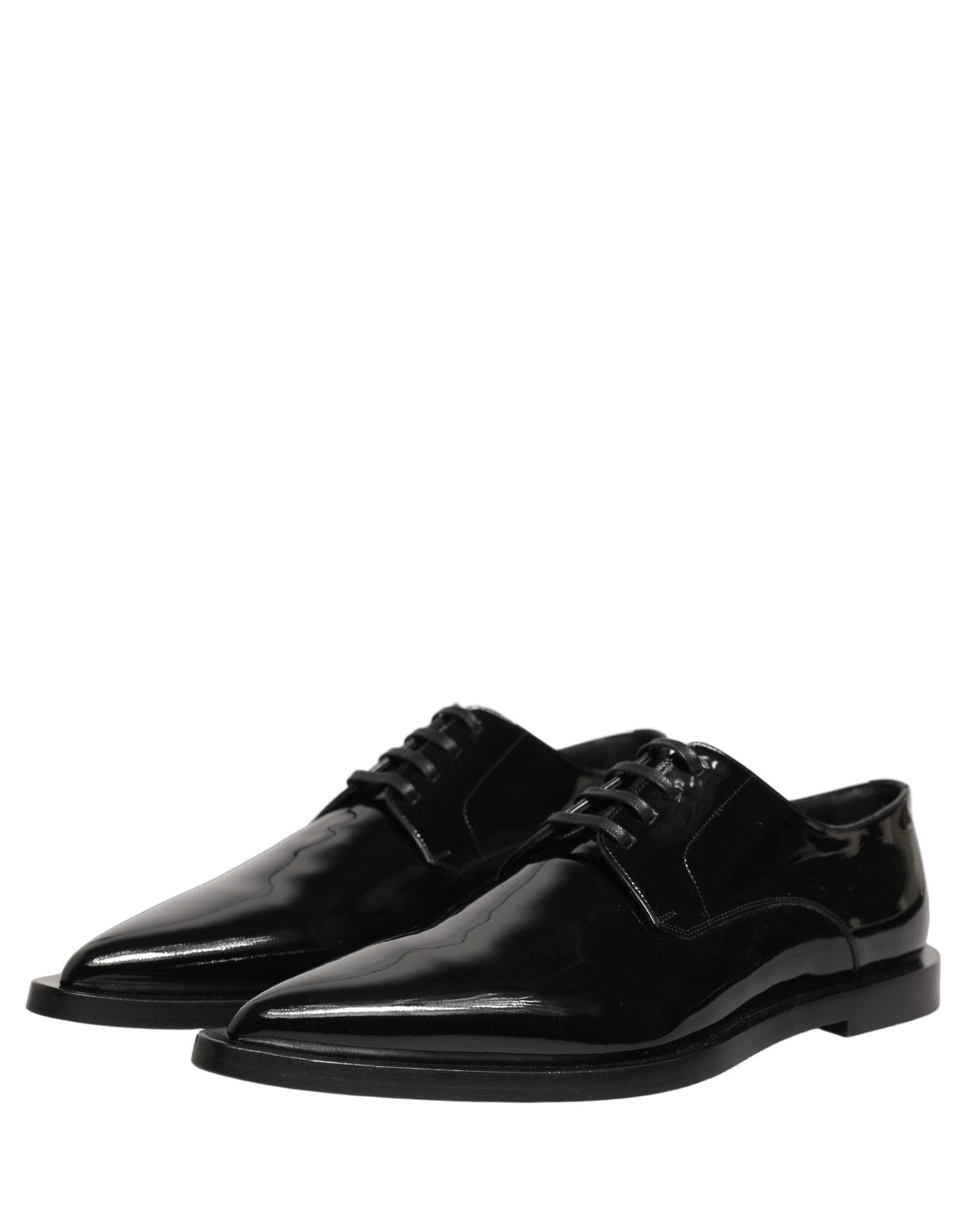 Dolce & Gabbana Black Leather Men Derby Dress Formal Shoes