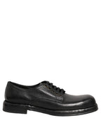 Dolce & Gabbana Black Leather Lace Up Derby Dress Men Shoes