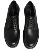 Dolce & Gabbana Black Leather Lace Up Derby Dress Men Shoes
