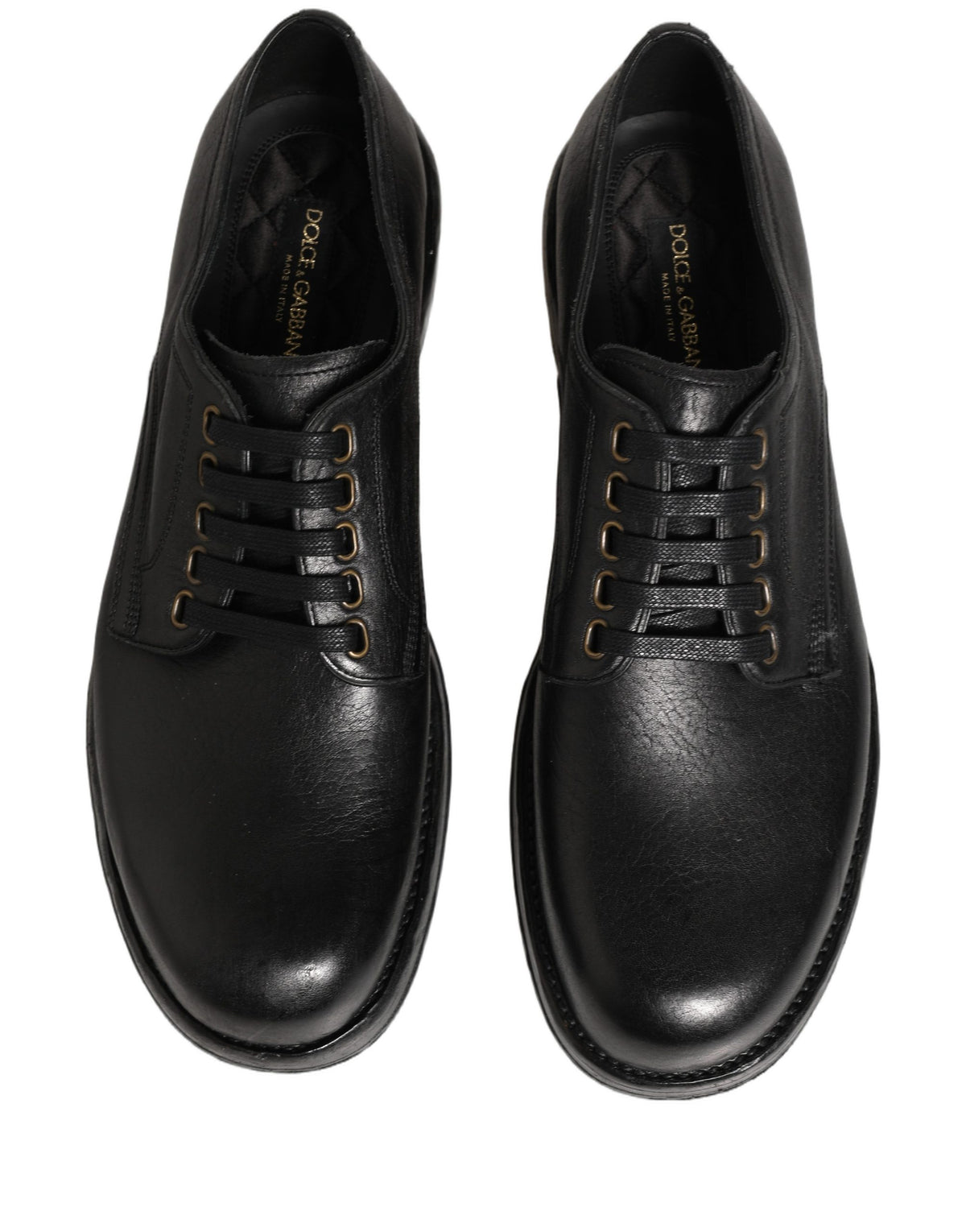 Dolce & Gabbana Black Leather Lace Up Derby Dress Men Shoes