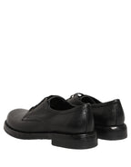 Dolce & Gabbana Black Leather Lace Up Derby Dress Men Shoes