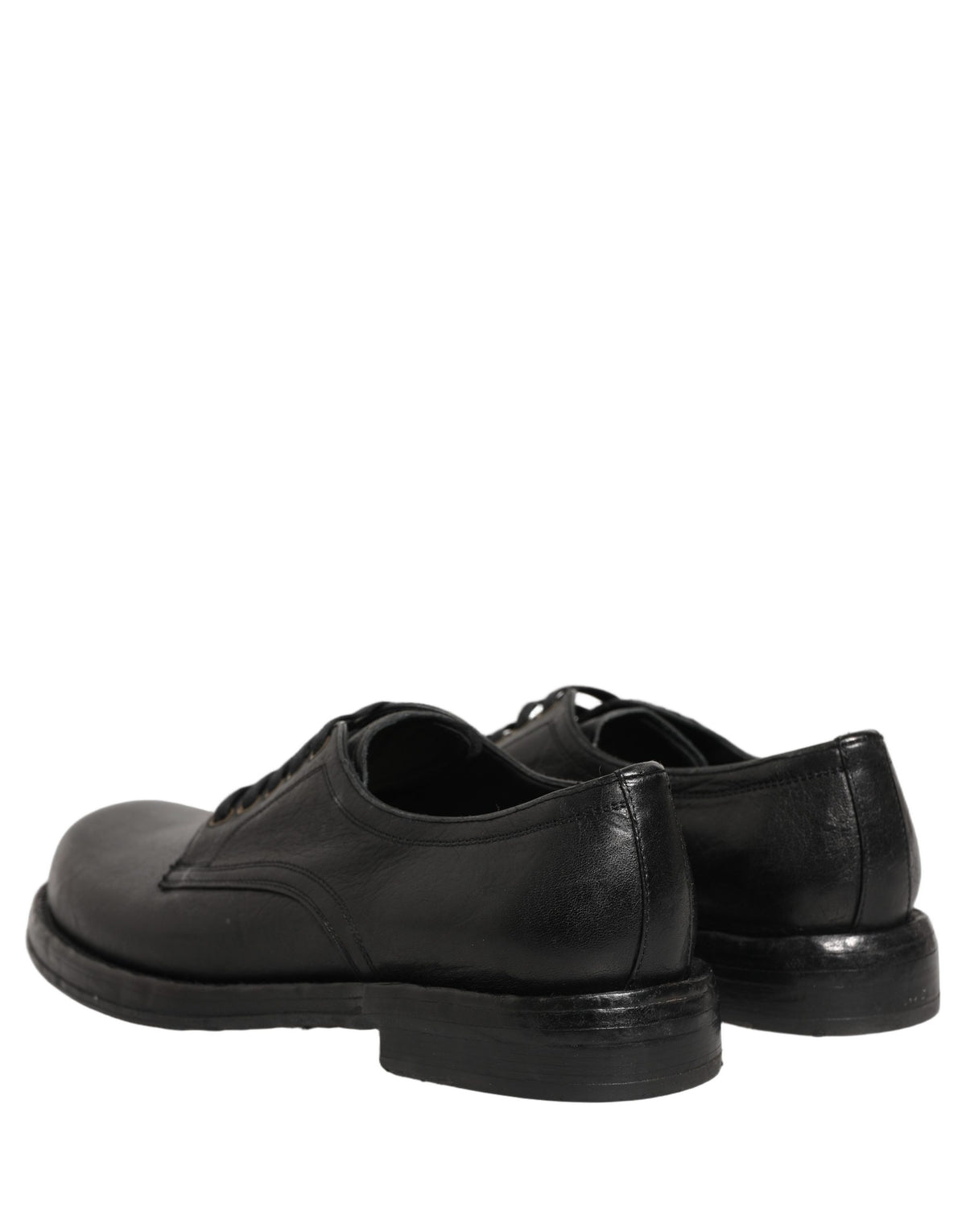 Dolce & Gabbana Black Leather Lace Up Derby Dress Men Shoes
