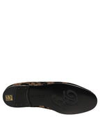 Dolce & Gabbana Black Floral Jacquard Dress Loafers Shoes