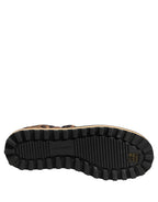 Dolce & Gabbana Brown Leopard Print Quilted Men Sneakers Shoes
