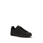 Dolce & Gabbana Black Calf Leather Bos Taurus Low Top Sneakers