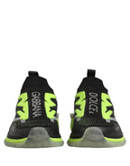 Dolce & Gabbana Black Green Sorrento Low Top Sneakers Shoes