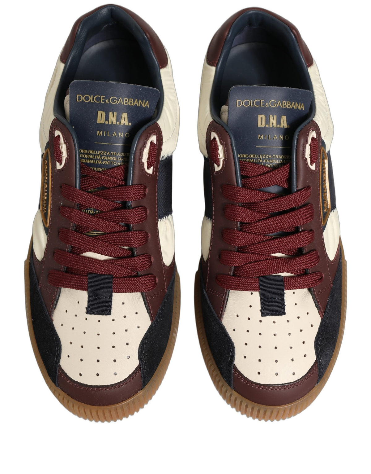 Dolce & Gabbana Multicolor Leather MIAMI Low Top Men Sneakers Shoes