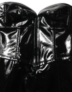 Dolce & Gabbana Black Patent Leather Corset Style Mini Dress