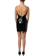 Dolce & Gabbana Black Patent Leather Corset Style Mini Dress