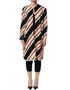 Dolce & Gabbana Multicolor Stripe Sequin Duster Coat Jacket
