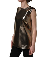 Dolce & Gabbana Metallic Bronze Roundneck SleevelessTank Top