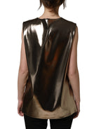 Dolce & Gabbana Metallic Bronze Roundneck SleevelessTank Top