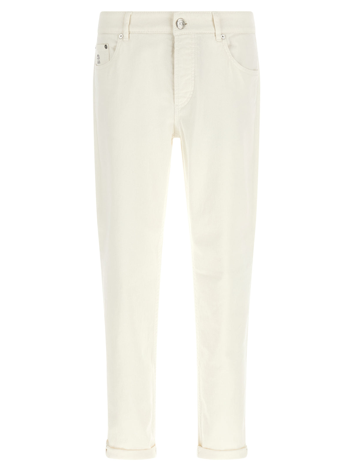 Brunello Cucinelli White Cotton Jeans Denim