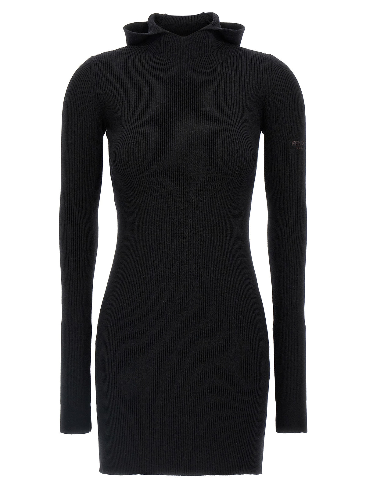 Fendi Black Wool Short Dress