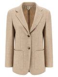 Max Mara Beige Alpaca Leather Blazer