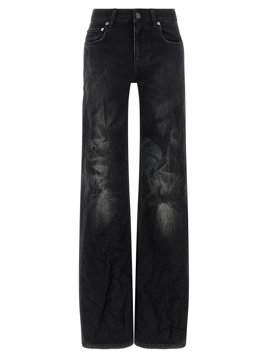 Balenciaga Black Cotton Flared Jeans