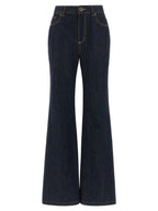 Alexander McQueen Blue Cotton Flared Jeans