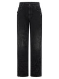 Balenciaga Black Cotton Straight-Leg Jeans