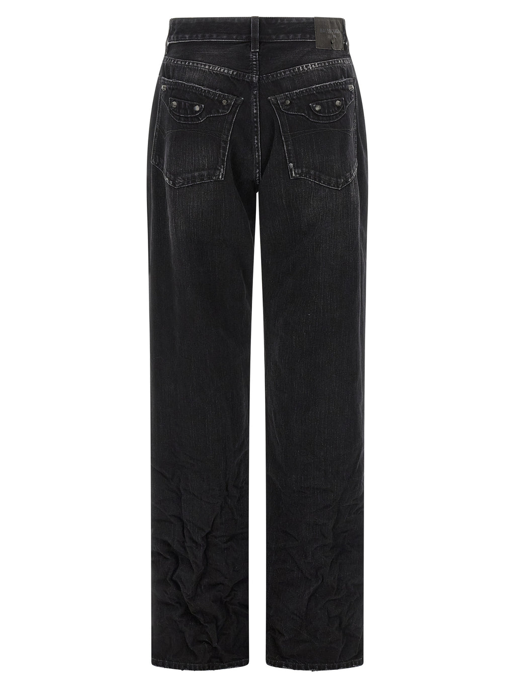 Balenciaga Black Cotton Straight-Leg Jeans