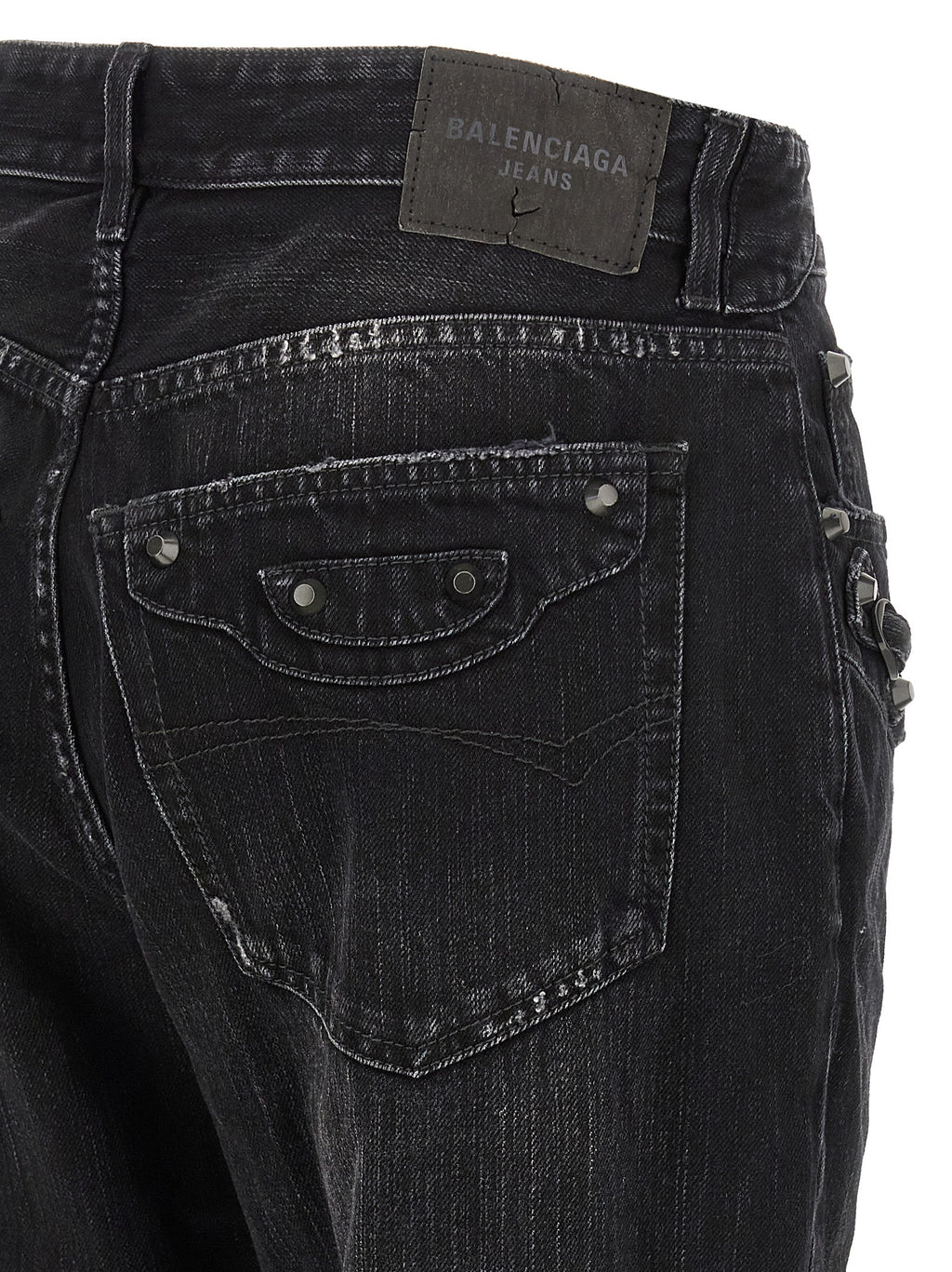 Balenciaga Black Cotton Straight-Leg Jeans