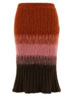 Fendi Multicolor Wool Midi Skirt