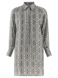 Max Mara Gray Silk Short Dress
