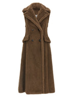 Max Mara Brown Alpaca Leather Coat