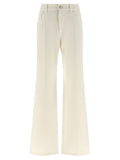 Brunello Cucinelli White Cotton Relaxed Fit Jeans
