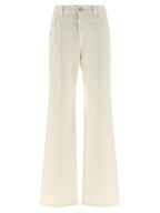 Brunello Cucinelli White Cotton Relaxed Fit Jeans