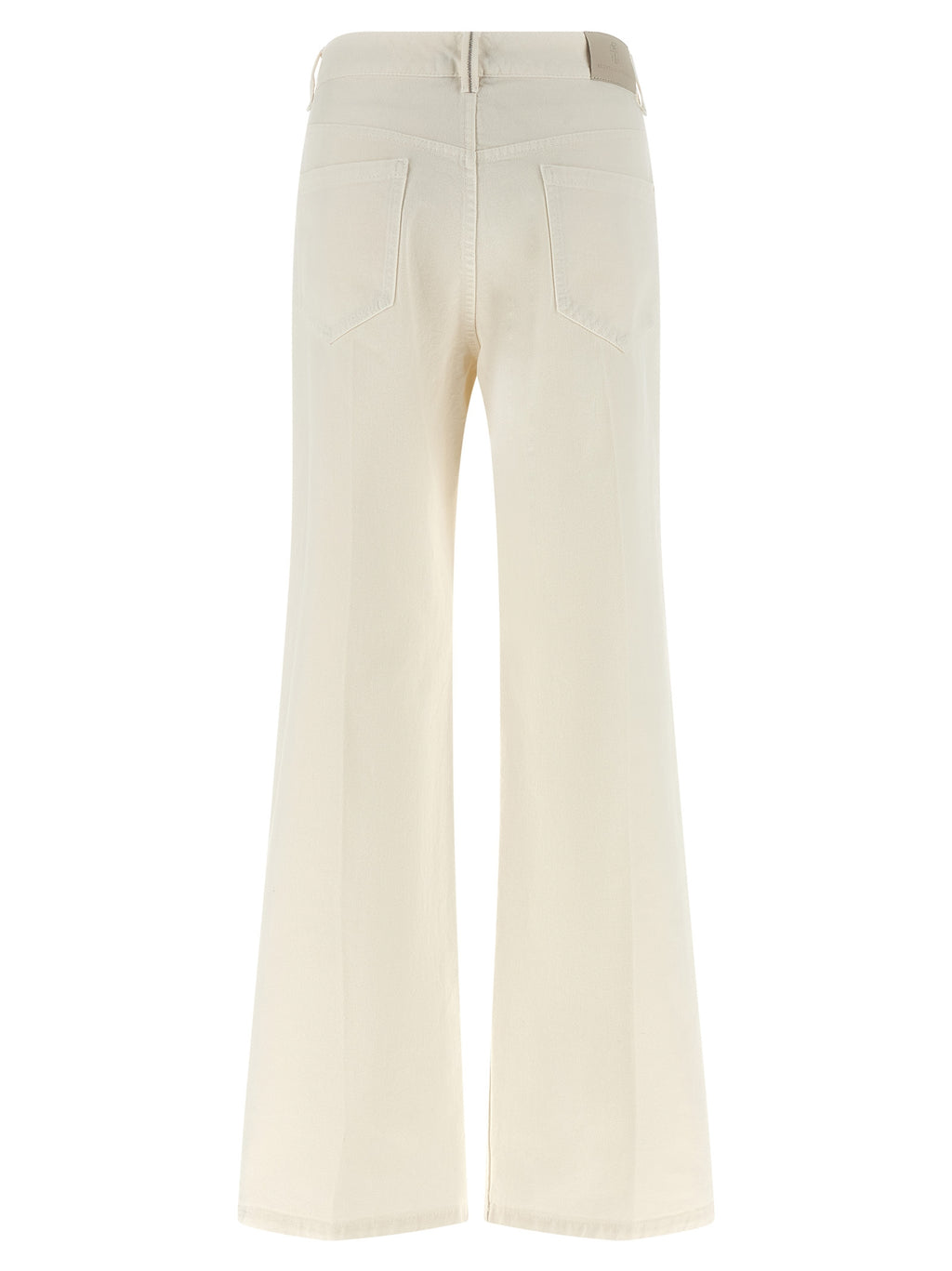 Brunello Cucinelli White Cotton Relaxed Fit Jeans