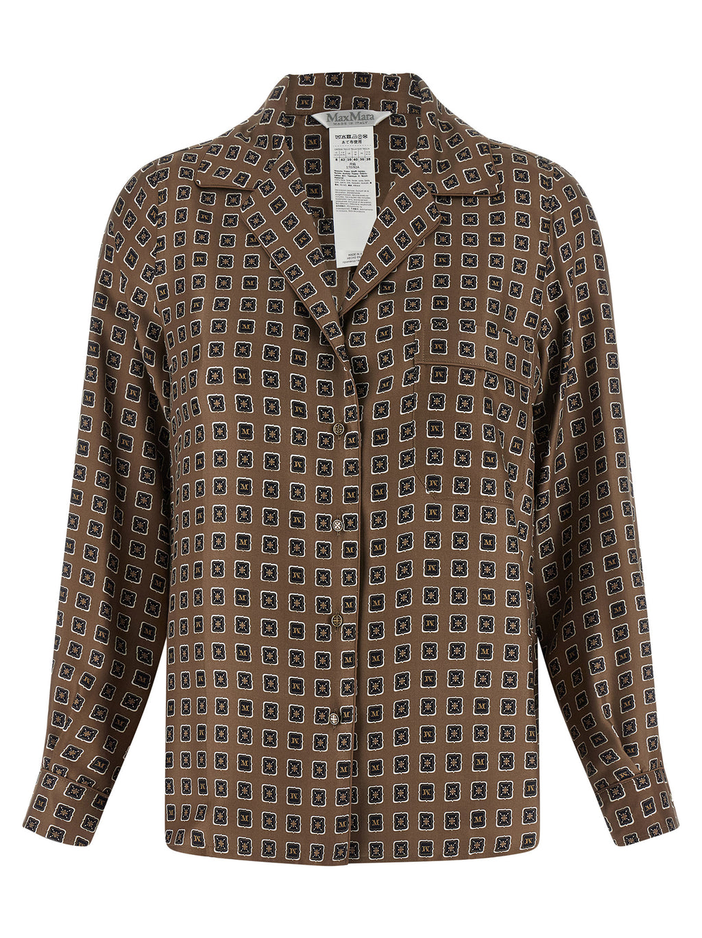 Max Mara Brown Silk Blouse