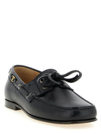 Valentino Garavani Black Buffalo Leather Slip-On Loafers