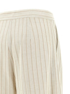 Max Mara White Cotton Casual Pants